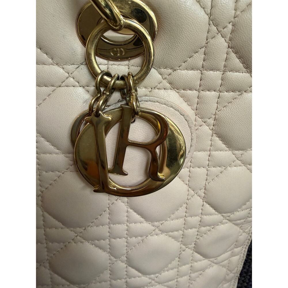 Christian Dior Cannage Quilted Leather Lambskin Lady Dior Bag Large Light Pink - Picture 11 of 16